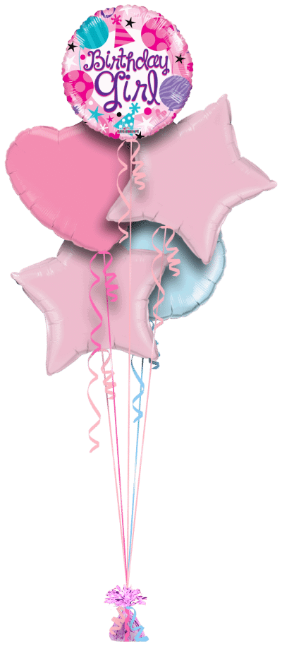 Birthday Girl Party Balloon Bunch