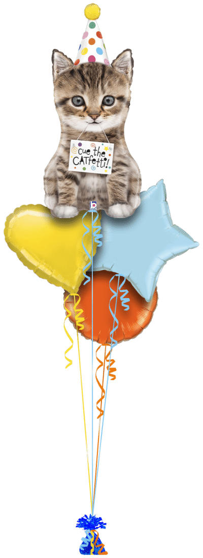 Birthday Kitten Balloon Bunch