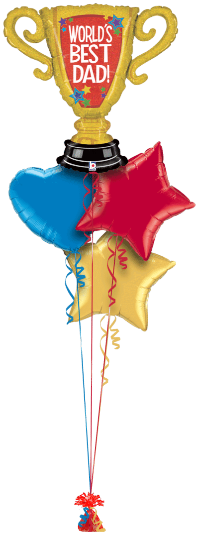 Worlds Best Dad Trophy Balloon Bunch