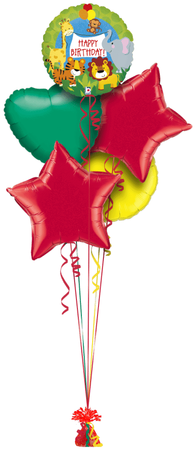 Happy Birthday Animals Balloon Bunch