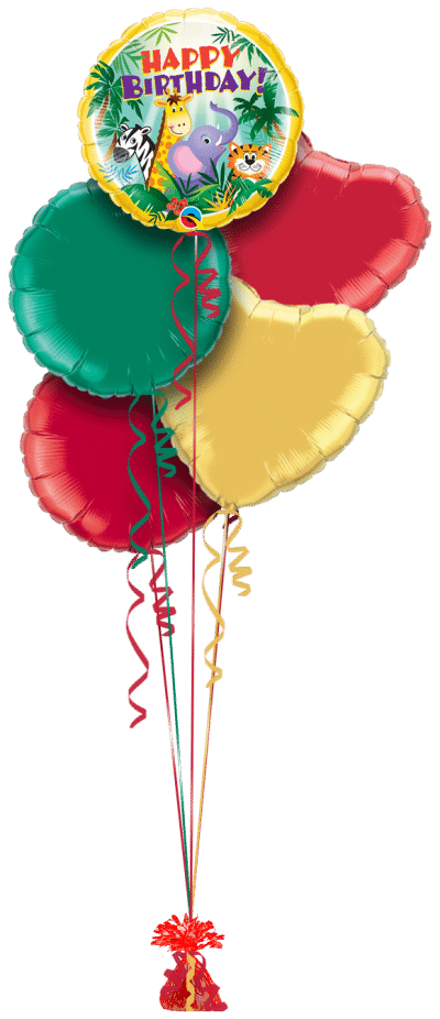 Happy Birthday Jungle Balloon Bunch