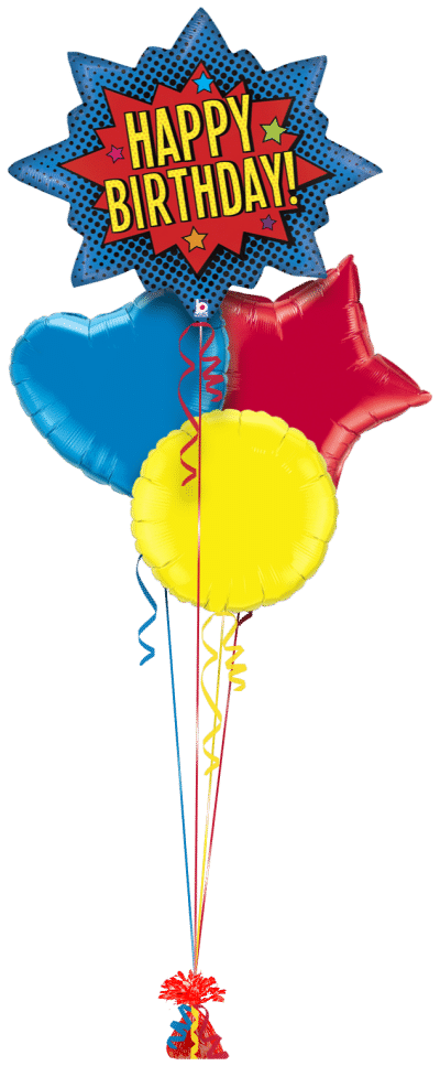 Superhero Birthday Burst Balloon Bunch