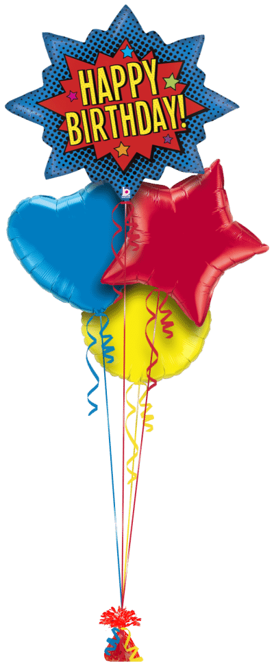 Superhero Birthday Burst Balloon Bunch