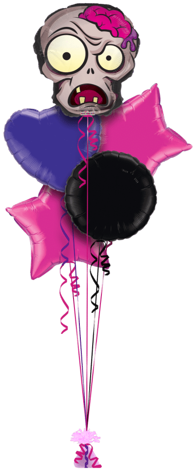 Zombie Skull with Brains Balloon Bunch