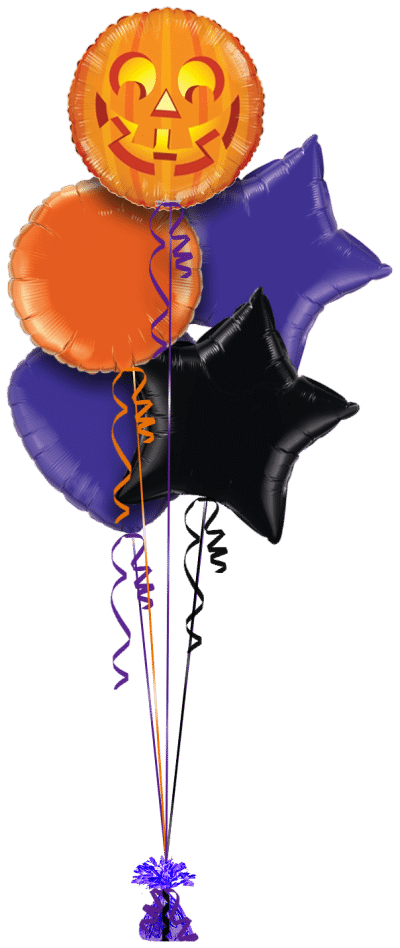 Happy Glowing Pumpkin Balloon Bunch