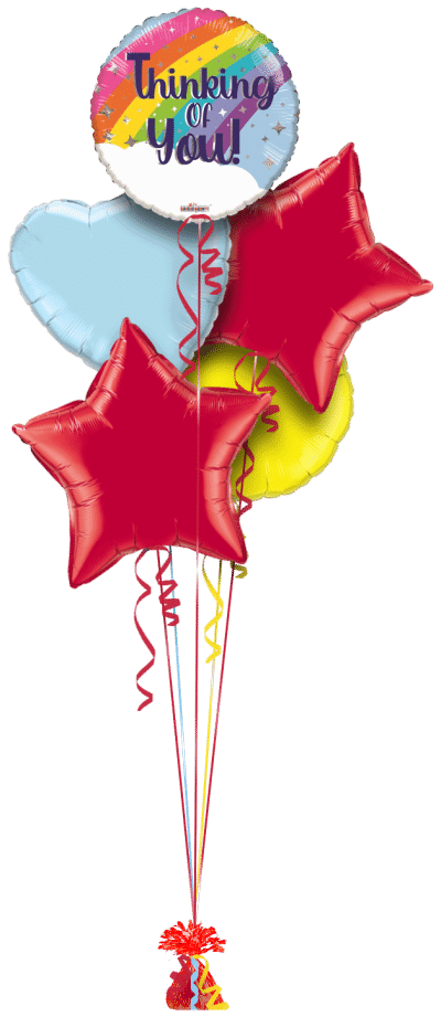 Thinking of You Rainbow Balloon Bunch