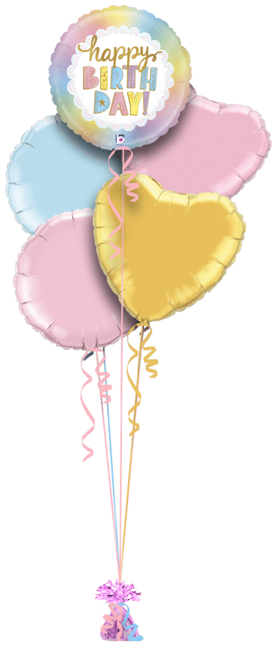 Birthday Opal Balloon Bunch