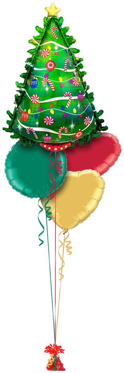 Large Christmas Tree Balloon Bunch