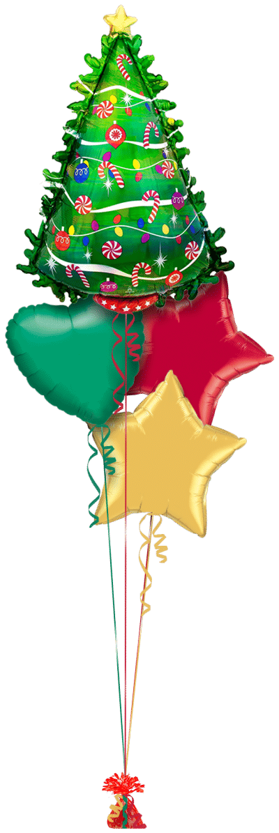 Large Christmas Tree Balloon Bunch