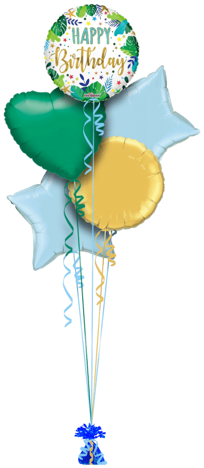 Leafy Birthday  Balloon Bunch