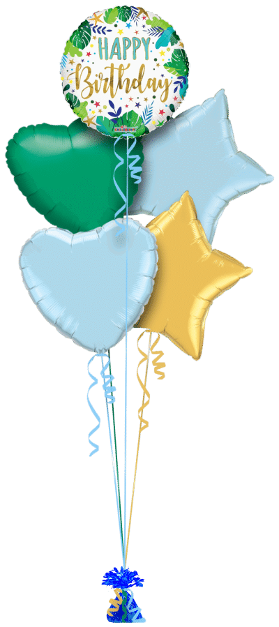 Leafy Birthday Balloon Bunch