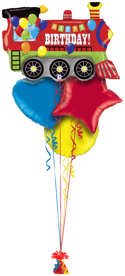 Birthday Steam Train Balloon Bunch