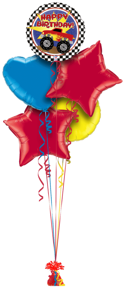 Monster Truck Birthday Balloon Bunch