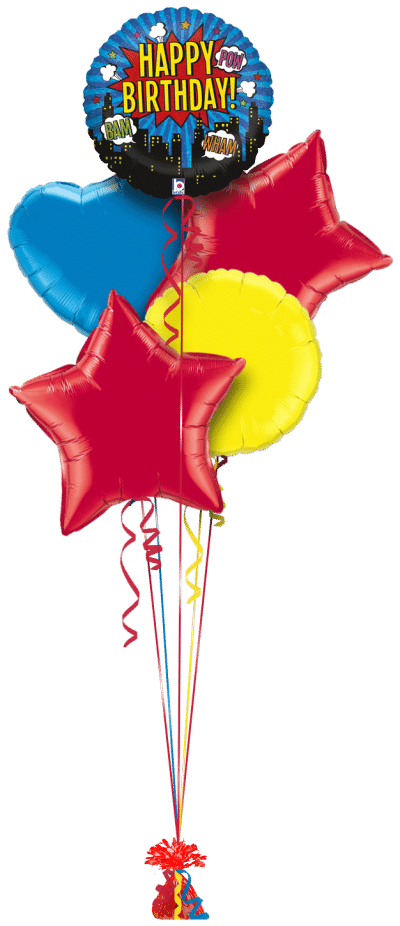 Superhero Birthday Balloon Bunch