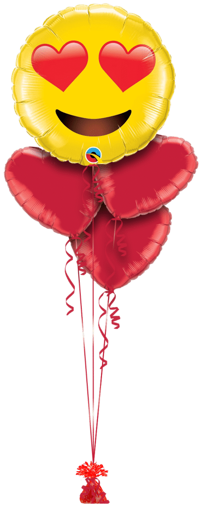 Giant Heart Eye's Emoji Balloon Bunch