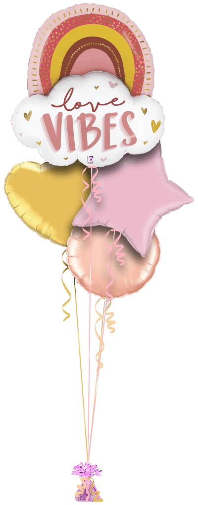 Love Vibes Rainbow Balloon Bunch