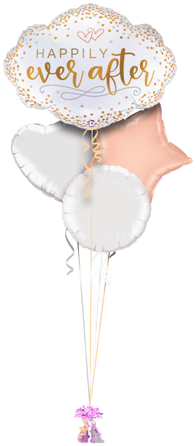 Happily Ever After Glitter Cloud Balloon Bunch