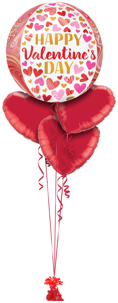 Happy Valentines Day Orbz Balloon Bunch