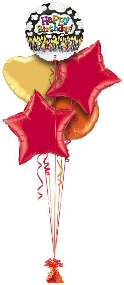 Birthday Candles Balloon Bunch