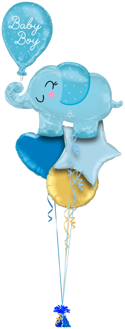 Baby Boy Elephant Balloon Bunch