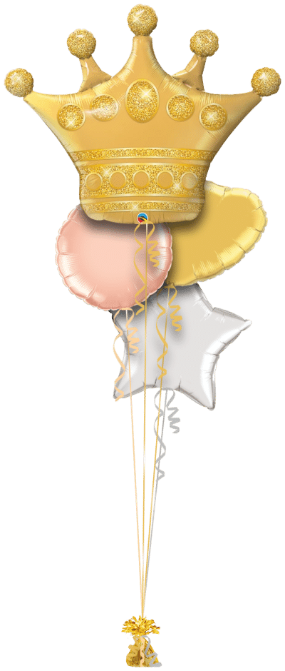 Jubilee Gold Crown Balloon Bunch