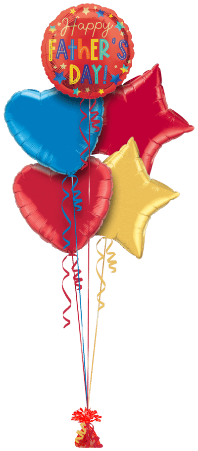 Fathers Day Multi Stars Balloon Bunch