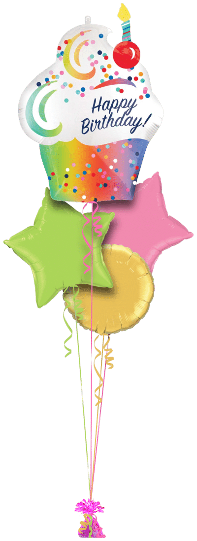 Birthday Cupcake Balloon Bunch