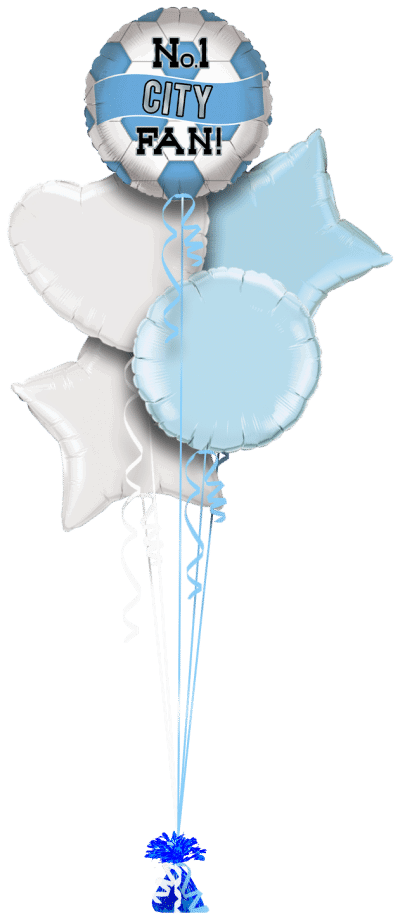 No 1 City Fan Football Balloon Bunch