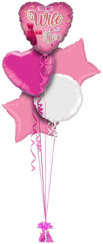 To My Wife With Love Balloon Bunch