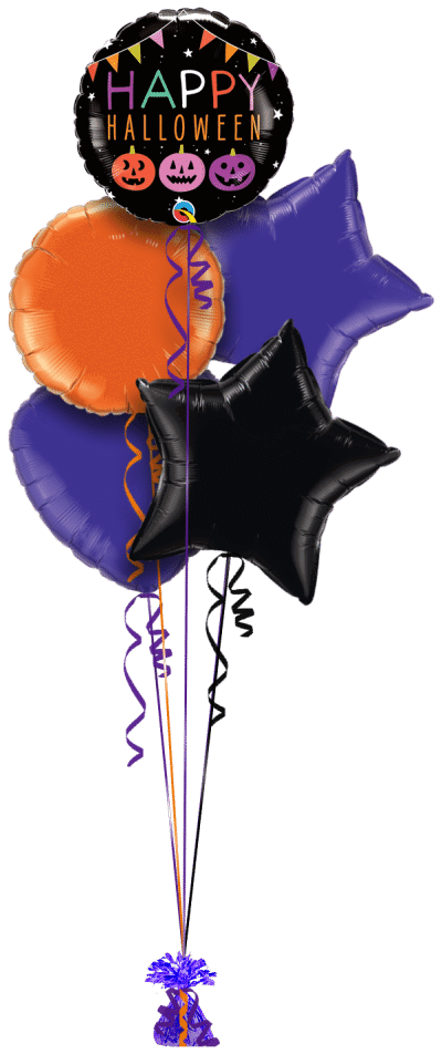 Triple Pumpkin Halloween Balloon Bunch