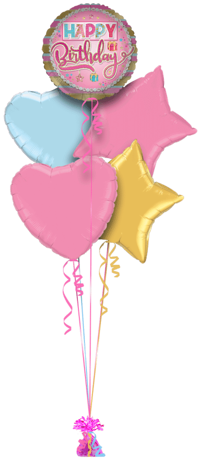 Birthday Pink Gifts Balloon Bunch