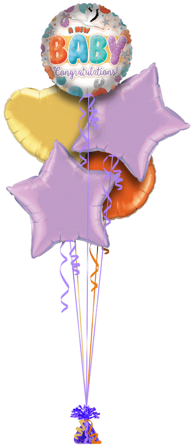 A New Baby Congratulations Balloon Bunch