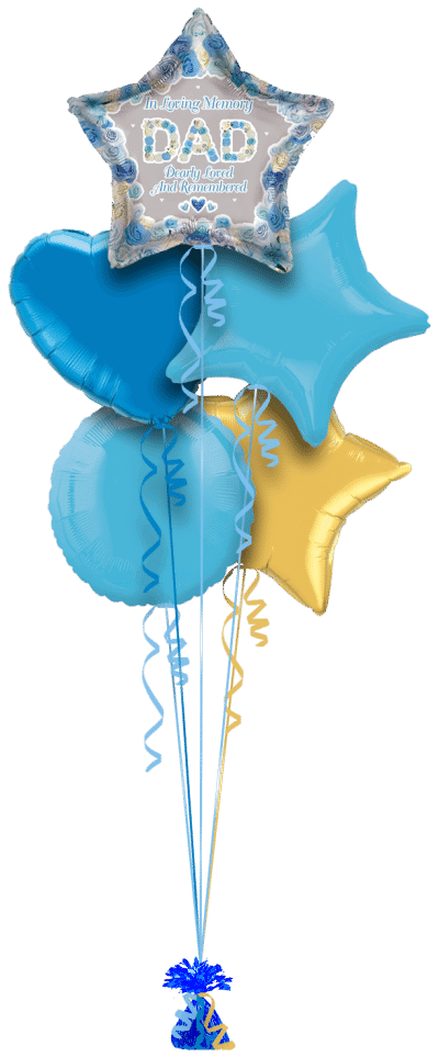 In Loving Memory Dad Star Balloon Bunch