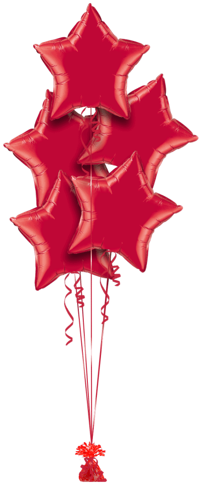 Red Star Bouquet Balloon Bunch