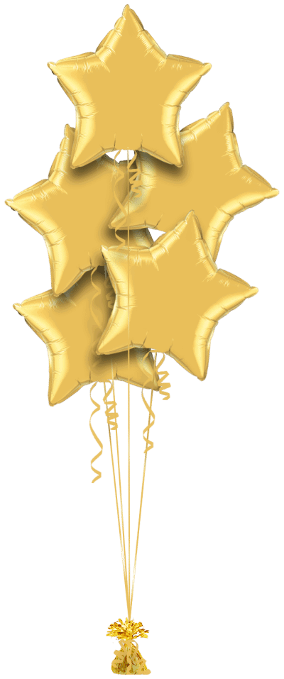 Gold Star Bouquet Balloon Bunch