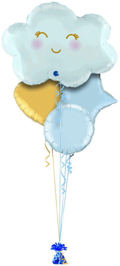 Blue Happy Cloud Balloon Bunch