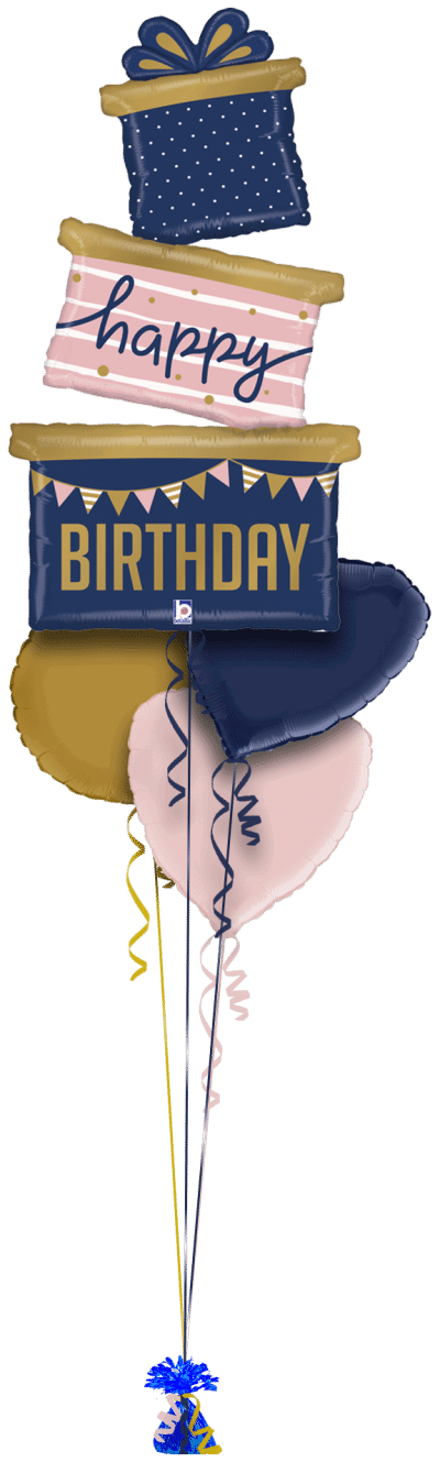 Birthday Gift Stacker Balloon Bunch