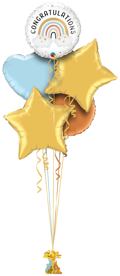 Congratulations Rainbow Balloon Bunch