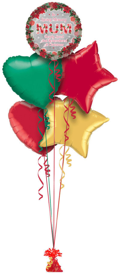 Christmas In Loving Memory Mum Balloon Bunch