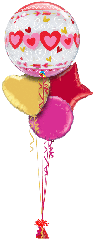 Love Hearts and Arrows Balloon Bunch