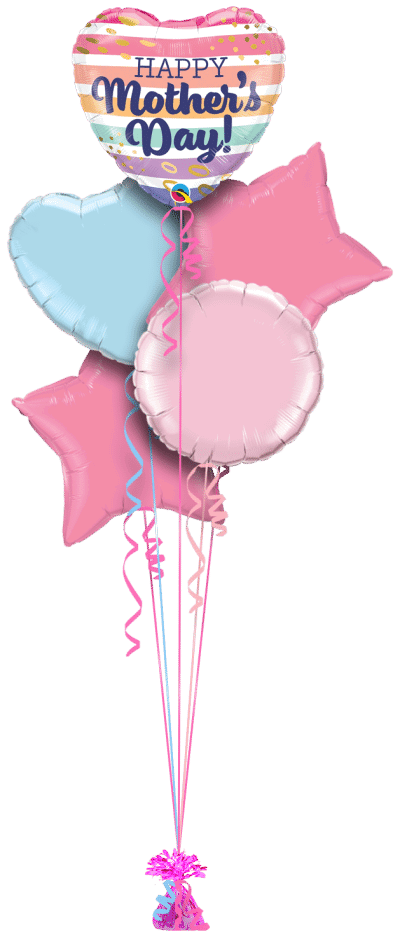 Mothers Day Stripes Balloon Bunch