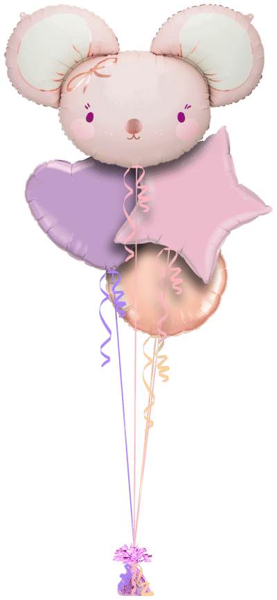 Baby Pink Mouse Balloon Bunch