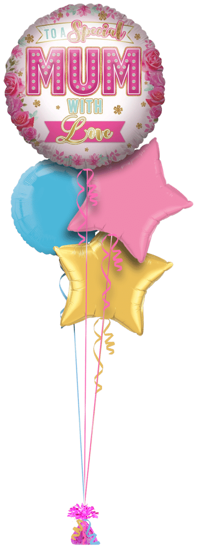 To a Special Mum Jumbo Balloon Bunch