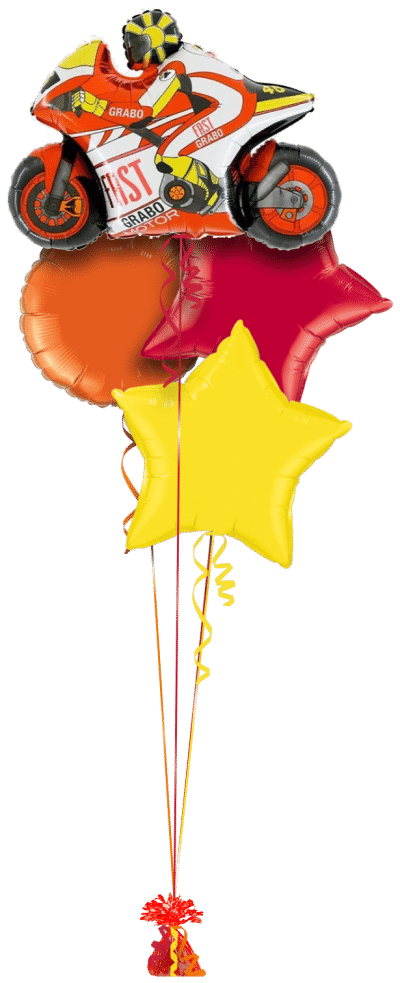 Red Motorbike Balloon Bunch