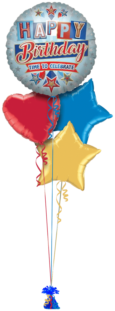 Happy Birthday Celebrate Jumbo Balloon Bunch