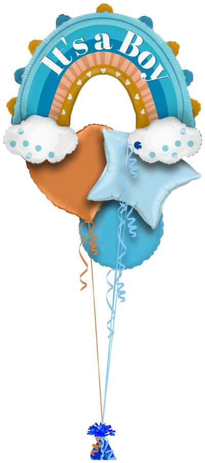 It's a Boy Rainbow Balloon Bunch