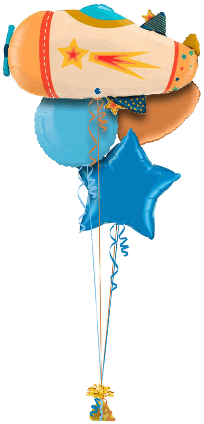Vintage Plane Balloon Bunch