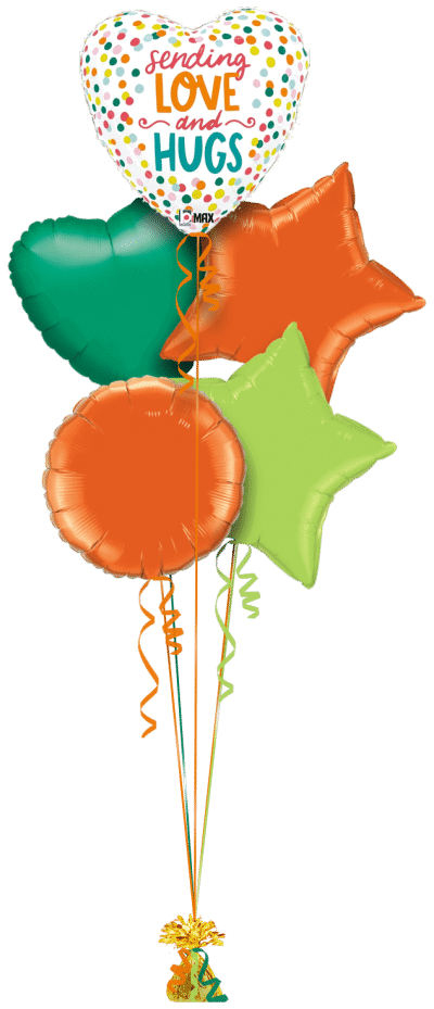 Sending Love and Hugs Balloon Bunch