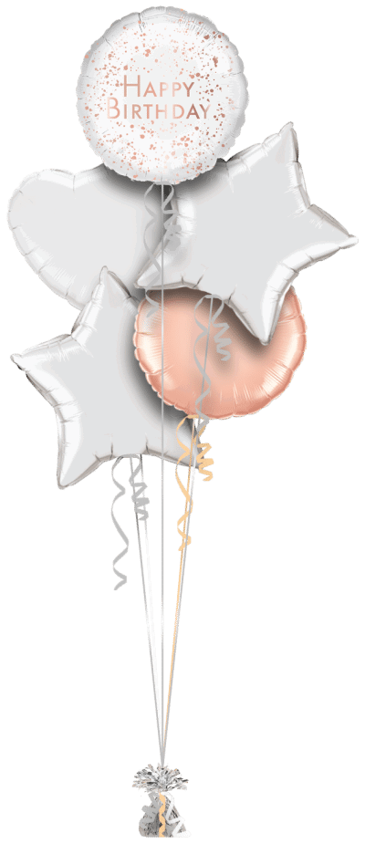 Rose Gold Sparkle Balloon Bunch