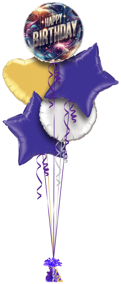 Cosmic Birthday Balloon Bunch